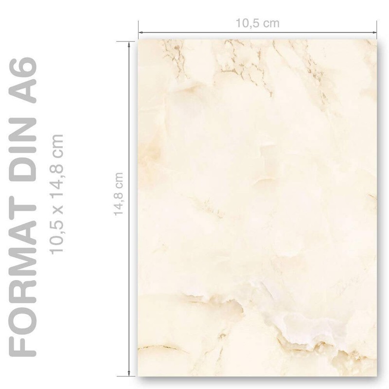 Writing Paper Marble & Structure Marble Beige – DIN A6