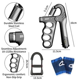 Grip Strengtheners,5-100kg Adjustable Hand Exerciser Forearm Strengthener with 1PC Wrist Force Trainer and 1Pair Palm Protection Gloves,Strength Training for Forearm,Wrist & Hand for Strong Hands Wris