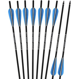 PANDARUS Archery Carbon Crossbow 17/20/22-Inch Arrows Bolt Crossbolt Fletched 4 Inch Vane with Field Point (Pack of12) (17 inch)