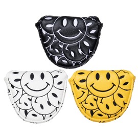 Putter Cover Mallet Magnet, Odyssey, 2 Balls, Taylormade, Spider Putter, Magnetic Closure, Smile, 3 Colors, Embroidery, New Smile