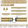 ZYRW Shower Curtain Rod 36-68 Inches (3-5.6ft) Non Rust Adjustable