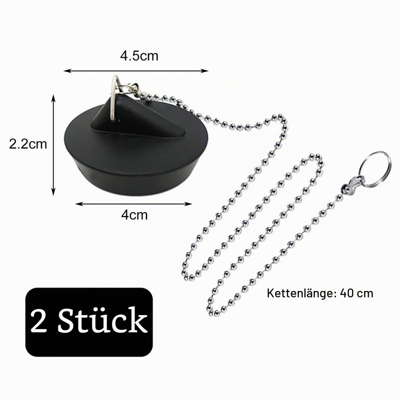 Sink Plug Rubber (Pack of 2), Universal Sink Plug with