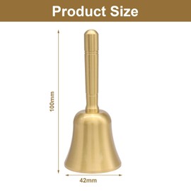 Aoserge Super Loud Solid Brass Hand Call Bell, Gold Finish