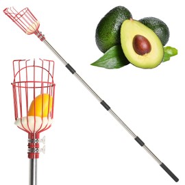Outvita 13FT Fruit Picker, Adjustable Fruits Picker Tool with Basket Telescoping Long Handle, Fruit Catcher Equipment Tree Picker for Apples Mango Pear Orange Avocados Fruit Picking