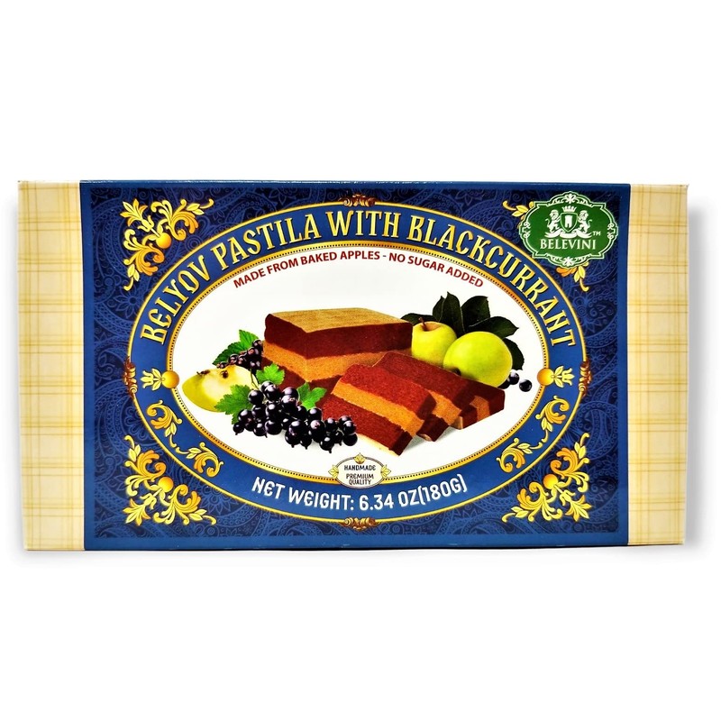 Belevini Tasty and Healthy Belyov Pastila with Blackcurrant, Handmade, Made