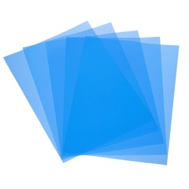 MECCANIXITY 5 Pcs Colored Plastic Sheets, A4 Transparent Amber Film Color Correction Gel Light Filter Waterproof 11.7 x 8.3" Sheet for DIY Crafts,LED Lighting,Photo (Blue)