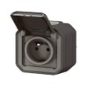 LEGRAND 2P+T Waterproof Plexo Charcoal 16A 250V IP55 IK08 Full
