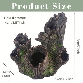 Fish Tank Decorations, Resin Hollow Tree Trunk Aquarium Decor, Wood Hideout Caves for Betta Fish Tank Accessories, Log Reptile Hide Terrarium Decor, Turtle Reptile Tank Accessories
