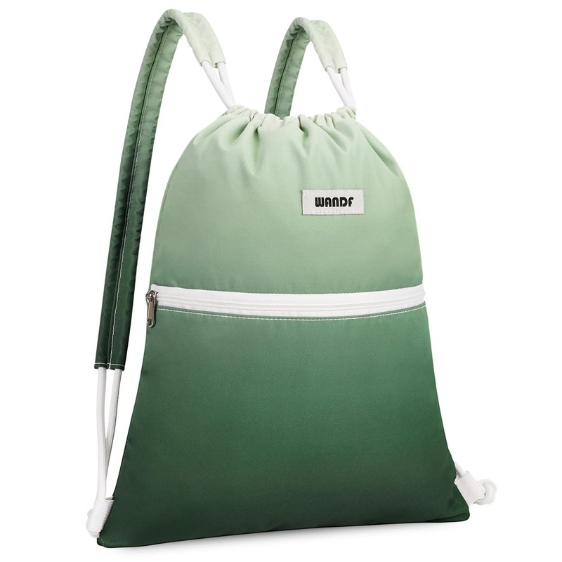 WANDF Drawstring Backpack with Shoulder Pads Sports Gym Bag Water
