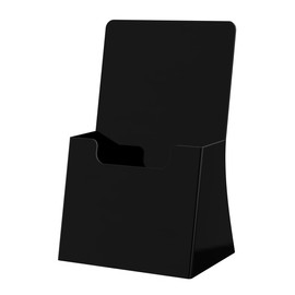 Marketing Holders Brochure Holder 4.25" Black Acrylic Single Pocket Trifold Countertop Literature Organizer for Retail Stores and Business Advertising Display Stand