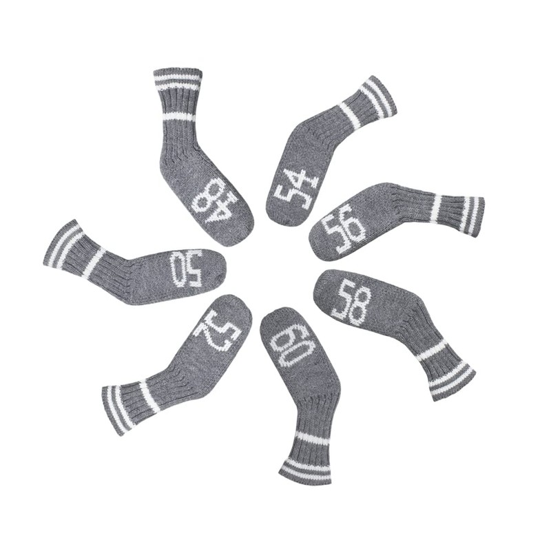 Knitted Wedge Golf Iron Headcovers 7 PCS Club Protector 48,50,52,54,56,58,60