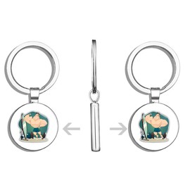 HJ Media Muscular Man With Mirror Gym Fitness Metal Steel Keychain Ring Double Side Key Chain