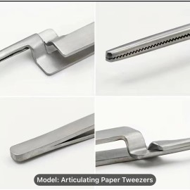 Oval Industries Miller Articulating Paper Holder Forceps 🦷 Serrated Straight Dental Tool