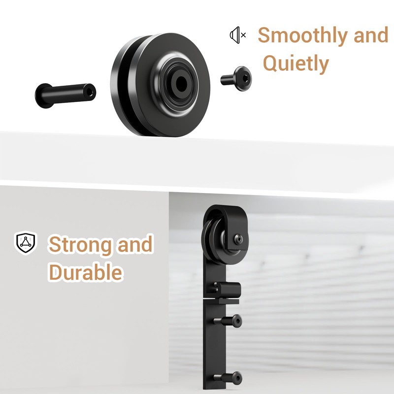 FLYVLIEG Upgraded 4FT Mini Folding Sliding Barn Door Hardware Kit