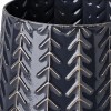 HomeRoots 7" Navy Organically Embossed Chevron Metal Vase