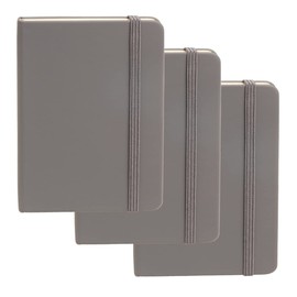 Simply Genius A6 Pocket Size Mini Notebooks with Hardcover - Ruled Small Journal Set for School, Home & Office - 124 pages (3.7" x 5.7") with Inner Pocket (Gray, 3 Pack)