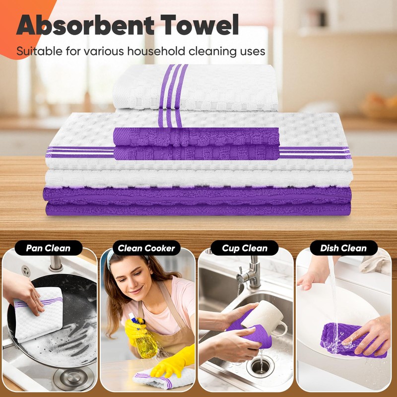 Oven Mitts Kitchen Towels and Dishcloths with Pot Holders Sets,
