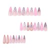 MISUD Press on Nails Long Stiletto Fake Nails Glossy Glue