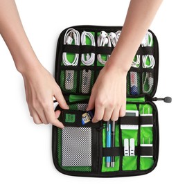 Flushbay Computer Accessories Storage Pouch, USB Memory Storage Bag, Mobile Storage Case, Versatile Mobile Storage Case, Lightweight, Waterproof for Life, Travel, Multi-functional Mesh Organizer Bag