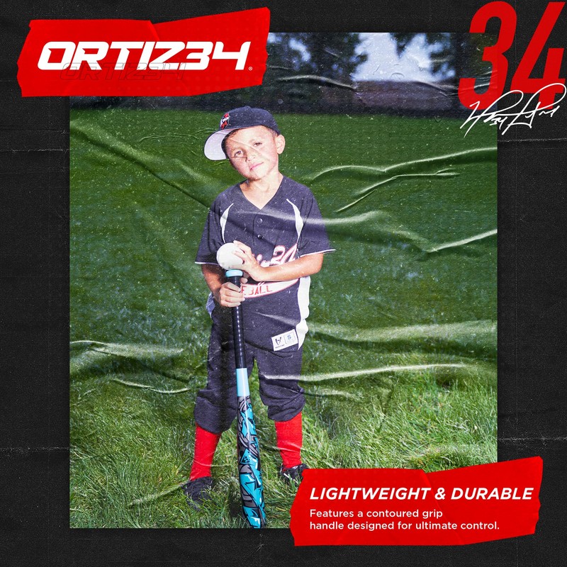 Ortiz34 Bat & Ball Set - Graffiti Plastic Bat &