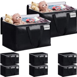 StorageRight Large Moving Bags Heavy Duty Storage Totes for Storage,Packing & Moving Collapsible Moving Supplies with Large Capacity, Reinforced Zippers and Handles, 125L, 8 Packs