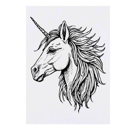 'Unicorn Mane' Temporary Tattoo - Water Resistant, Skin-Safe, Non-Toxic Transfer (TO00075339)