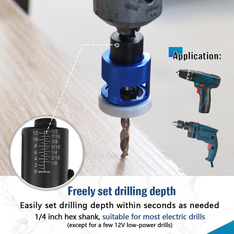 BRSCHNITT Countersink Drill Bit Set with Adjustable Depth Stop, Carbide