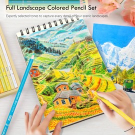 KALOUR PDAS Yellow Landscape 36 Piece Colouring Pencils Set Pre-sharpened Wooden Colouring Pencils for Adults, Artists and Beginners - Colouring, Drawing & Sketching