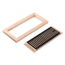 Homewell Maple Wood Floor Register, Flush Mount Vent with Damper, 4x12 Inch, Unfinished