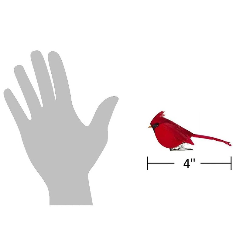 RAZ Imports - 4 Inch Red Cardinal Clip on Bird
