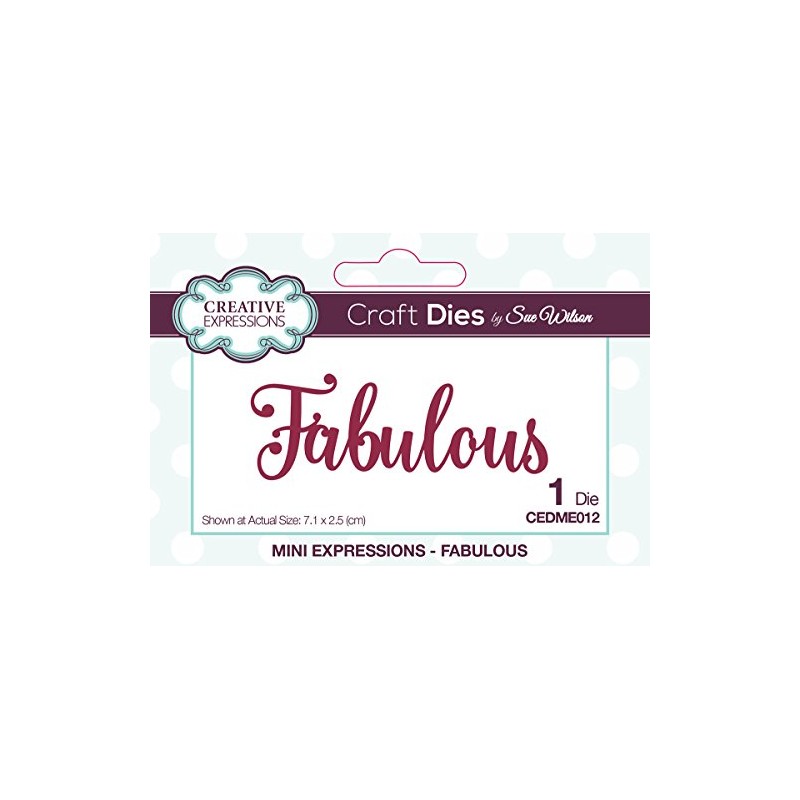 Sue Wilson Mini Expressions Fabulous Die Set, Metal, Silver, 15