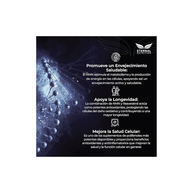 Eternal Nutrition Ultra Pure Nmn Resveratrol 200 Cápsulas Trans Precursor