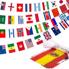100 Countries String Flag 2 Pack, 82 ft International Flags Bunting Banner, World Flag Banner Decoration for School, Sports Events, Grand Opening, Party - Colour: 1 Pack