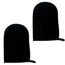 2pcs Tanning Mitt Black Reusable Double-Sided Tanning Mitt Washable Self-Tanning Application Mitt Prevents Stained Hands for Bath Apply Sunscreen Essential oil Body Lotion