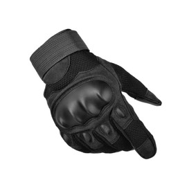 RATASK Heavy Duty Hard Knuckle Gloves, Paintball Airsoft Gloves, Hiking, Camping, motorcycling, Outdoor and Work Gloves, (Black, Medium)