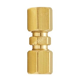 (1) EZ-Fluid 1/4" Compression Union Coupling For Icemaker Line Extension Fittings Connector,LF Brass Compression Tube Fitting Safe for Drinking water Plumbing