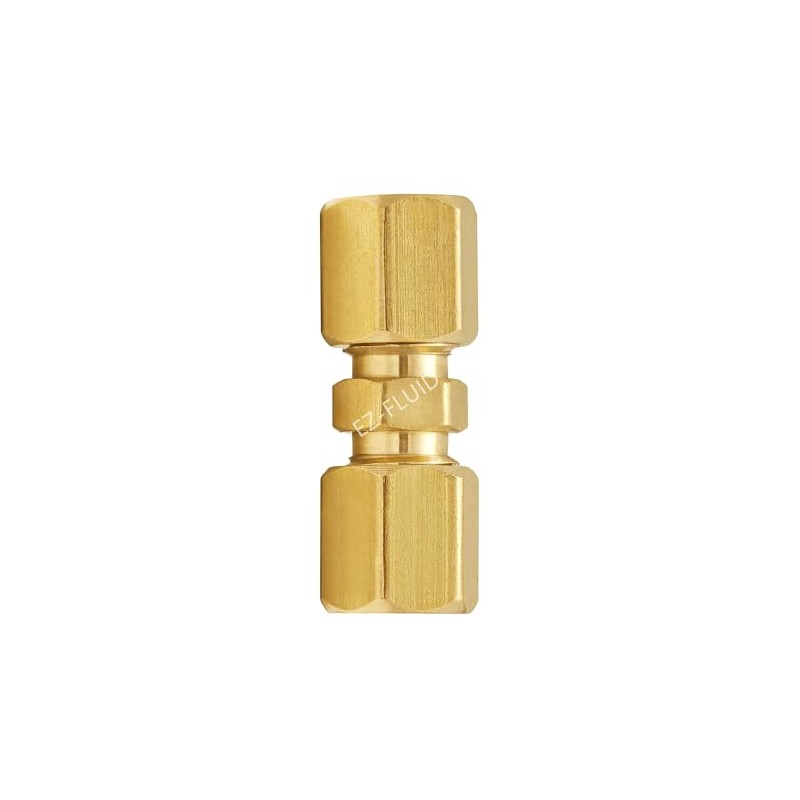 (1) EZ-Fluid 1/4" Compression Union Coupling For Icemaker Line Extension