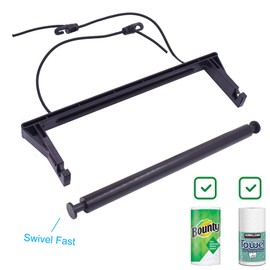 YYST Wire Shelving Paper Towel Holder Paper Towel Holder for Wire Shelving with 2 Hooks (Black - 1)
