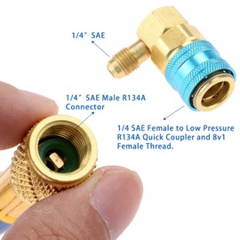Aupoko R134A Compressor Oil Dye Injector, 1/4" SAE Male and Female Oz Injection Air Conditioning HVAC Tool, AC R12 R22 Oil and Dye Injector Refrigerant Tools
