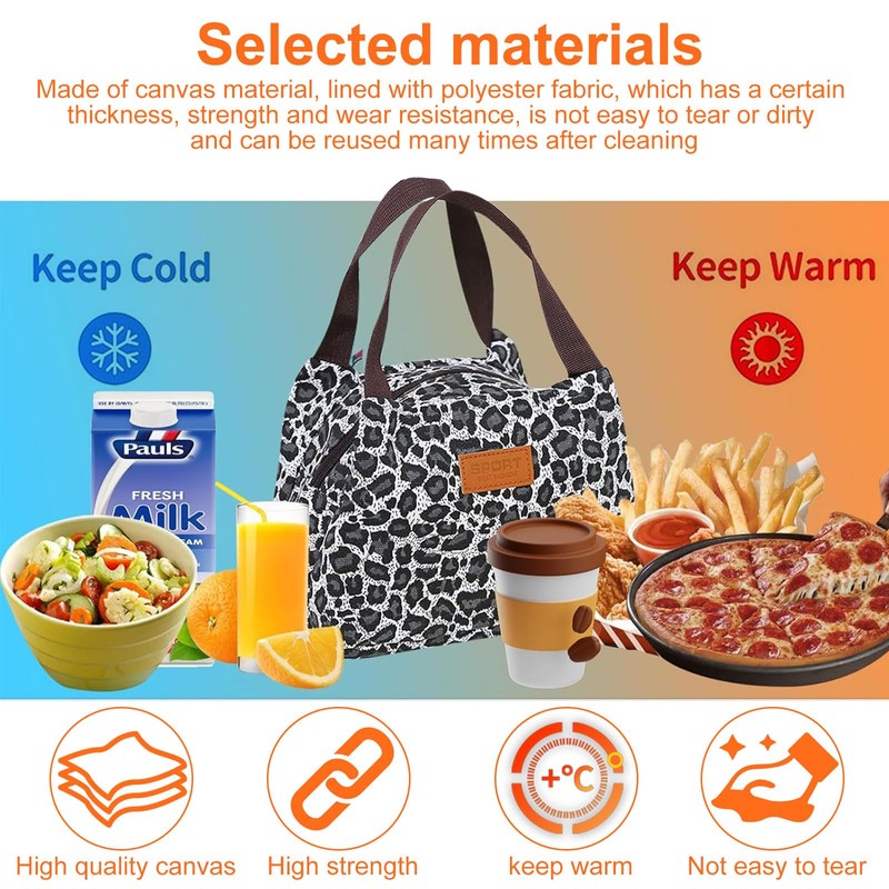 SHENGYIG Pack of 2 Lunch Box Bag, Square Lunch Bag