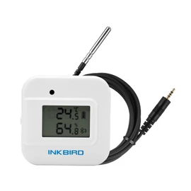 Inkbird Bluetooth Thermo-Hygrometer, Thermometer, Hygrometer, with Alarm, Smart Sensor, Graph Display, Data Logger, Data Export, Temperature Control with iOS/Android App, Reptile, Greenhouse, Humidor, Wine Cellar, IBS-TH2 PLUS (With Temperature Probe)