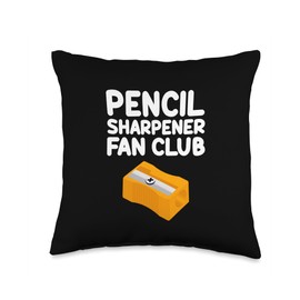 Pencil Sharpener Fan Club Rotary Manual Graphite Core Point Throw Pillow