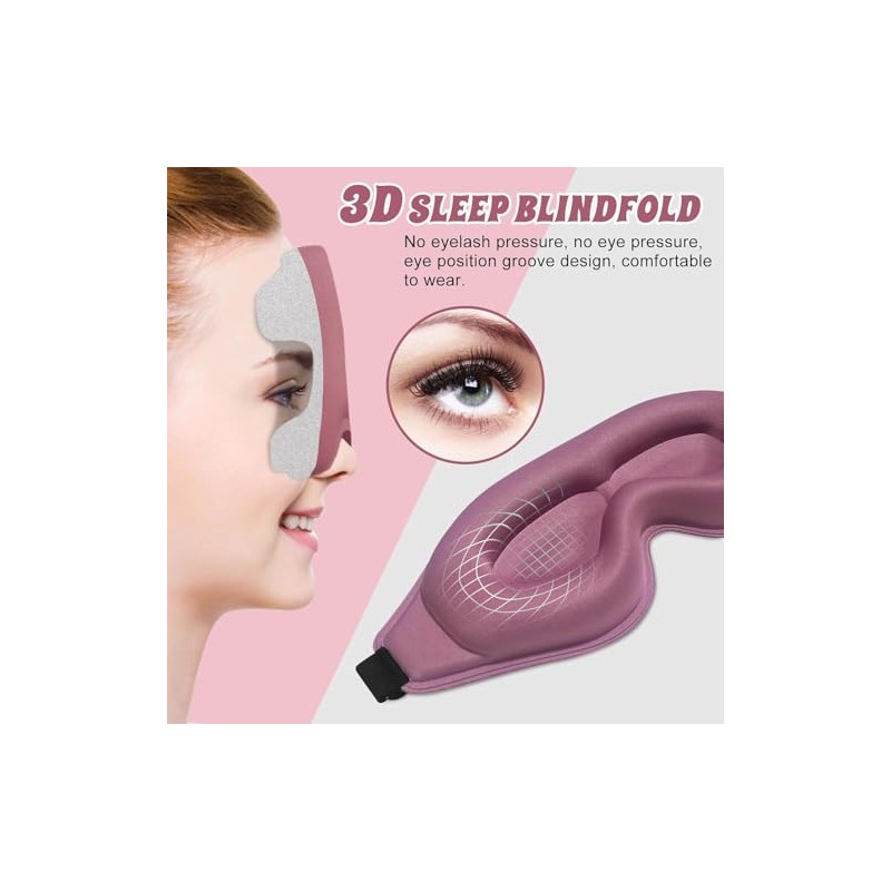 2 pieza Antifaz para dormir 3D para mujeres y hombreSuave