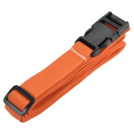sourcing map Utility Strap with Buckle 1x118 Inch Polyester Quick Release Adjustable Belt for Travel Outdoor Bag Luggage Packing (Orange)