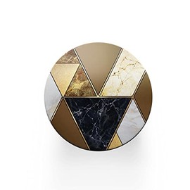 Round Single Coaster - Art Deco Brown Marble Effect Abstract New Home House Warming Drinks Gift #77830