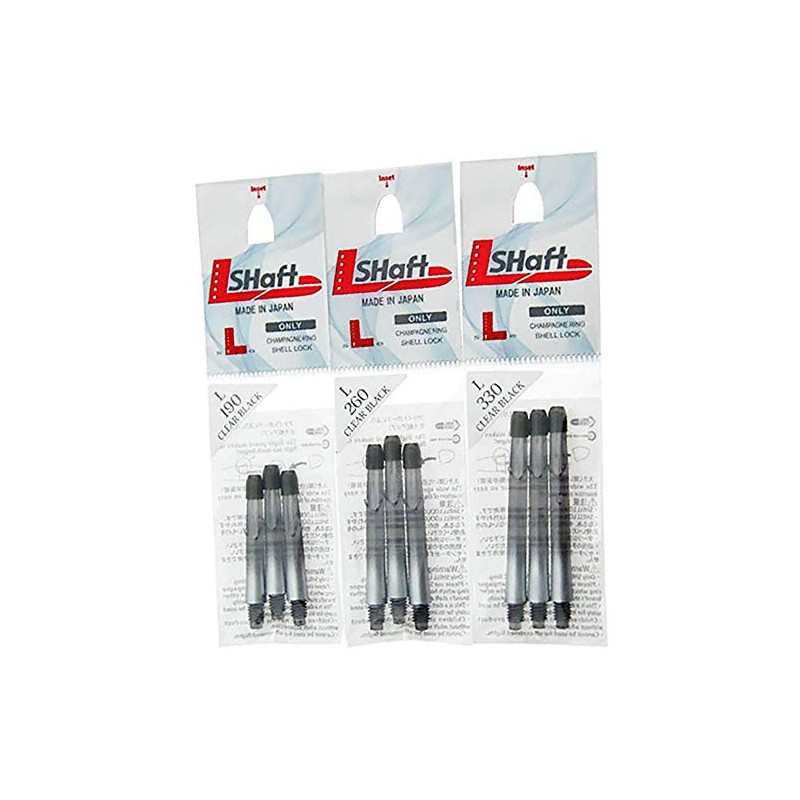 L-Style L-Shaft Lock Straight Twotone Black Clear Silver Display Length