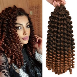 6 Packs Wand Curly Braids Jamaican Bounce African Twist Braids 20 Strands/packs Synthetic Crochet Braiding Hair Extensions (12inch, T30)