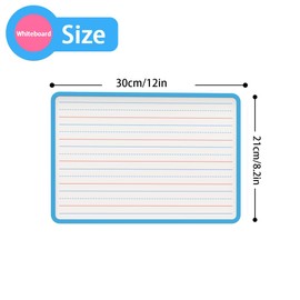 Small Dry Erase Whiteboard, Double Sides whiteboard with Lines, A4 White Board Suitable for Home, Office and School (Blue)