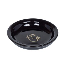 Nobby Golden Cat Ceramic Milk Bowl, Black, Diameter 14.0 x 2.0 cm, 0.1 L, Pack of 1