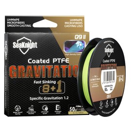 SeaKnight G9 II 9 Strands 8+1 Braided Fishing Line Fast Sinking Fishing Line 164Yds/328Yds Seawater-Proof UV-Proof Coated PTFE Sea Fishing Line 17-80LB
